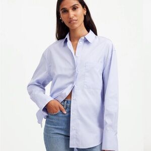 Madewell Relaxed Button-up Shirt in Blue Poplin, S